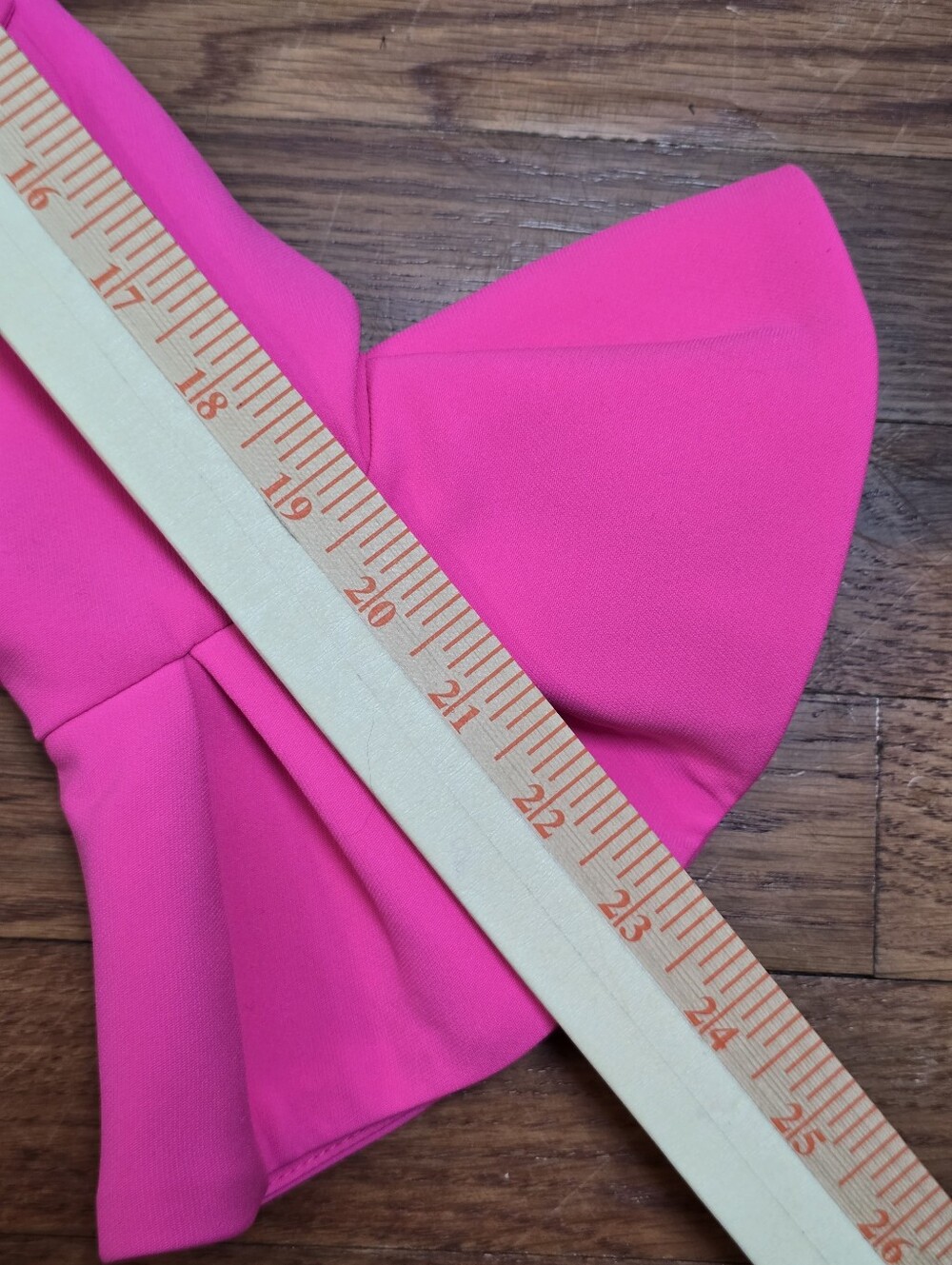 Hot Pink 3D Floral Applique Turtleneck A-line Shift Dress Bell Sleeves Sz.S - Picture 15 of 16